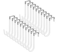 20 Pack Over The Door Hook, Door Hooks, White Rubber Surface Prevent Scratche Door Hanger Hooks for Bathroom, Living Room, Kitchen, Hanging Clothes, Towels, Bags(20 Pack White)