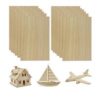 20 Pack Paulownia Wood Sheets, 200 X 100 X 1mm Unfinished Thin Craft Board Similar to Balsa Wood Sheet for DIY Crafts, Painting, Engraving, Model Making, Home Decor and Art Projects