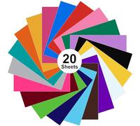 20-Pack Permanent Vinyl Sheets 12" x 12" - Multi-Color Vinyls for Home Decor, Crafting, Fit Most Cutting Machine - Durable, Easy to Cut & Apply, Ideal for Custom Designs