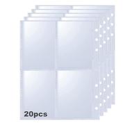 20 Pack Photocard Binder Sleeves 160 Pockets, 6 Ring A5 Binder, 2.5x3.5 Inch Clear Double-Sided Photo Album Refill Pages Card Sleeves for Trading Card, Game Cards