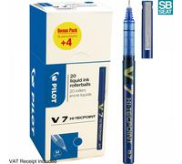 Pilot V7 Hi-Tecpoint Liquid Ink Roller Pen - Blue (Pack of 20)