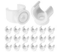 20 Pack Pipe Clamp, 1/2 Inch PEX Clips Pipe Hangers Clamps Plastic Tube Clamps PEX Tube Hanger Clamp U Hook Water Tubes Support Holder White Tubing Clip Tools Support Bracket Socket to Fix Tubes