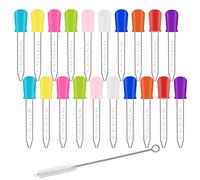 20 Pack Pipettes Dropper liquid droppers 5ml Clear eye dropper Silicone and Plastic Water Droppers with Bulb Tip and Clean Brush