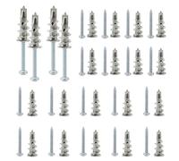 20 Pack Plasterboard Fixings with Screws Metal Self-Drill Plasterboard Wall Plugs for Mounting Shelves Hanging Pictures and Securing Electrical Boxes to Plasterboard Walls