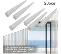 20-Pack Plastic Caulking Nozzle Tips for Silicone & Mastic Cartridges, Re-Sealable Screw-On with Standard Threaded Base, 9.7 x 1.8 cm,