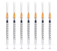 20 Pack Plastic Tube Lab Dispensing Tools, 1ml Syringes with 25G 25MM, Individually Packaged, Lab Syringe for Refilling and Measuring Liquids, Scientific Labs Experiment