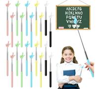 20 Pack Pointer Finger Stick, Retractable Teacher Pointer Sticks(5 Colors) for Primary School and Kindergarten Teachers, Classroom Supplies (Pink, Blue, Yellow, Green, Black)