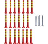 20 Pack Portable Reflective Traffic ConesElastic Delineator Posts for Event Construction Safety Red & Yellow Collars Durable and Easy to Install