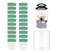 20-Pack Propane Lantern Mantles with Clear Glass Globe - U-Shape Replacement Parts for Coleman Fuel Lanterns, Perfect for Outdoor Camping