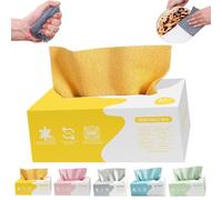 20-Pack Pull-Out Microfiber Cleaning Cloths, 7.87''x7.87'' Super Absorbent Lint-Free Streak-Free Reusable Multi-Purpose Wipes for Kitchen, Car, Home (Yellow,1 pack of 20 sheets)