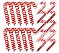 20 Pack Red and White Candy Cane Foil Balloons Christmas Mylar Balloons Decoration Xmas Santa Canes Walking Stick Candy Balloon for Birthday New Year Carnival Festival Holiday Party Decorations