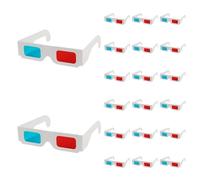 20 Pack Red Blue 3d Paper Frame Glasses for Movie Viewing