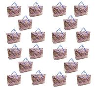 20 PACK Red Flower 75x60x25cm Heavy Duty Durable Reusable Foldable Waterproof Laundry Clothing Wardrobe Storage Moving House Shopping Toy Storage Bags Extra Large Jumbo Zipped Floral Bag