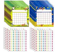 20 Pack Reward Chart, Incentive Sticker Chart Star Chart for Classroom Reward Charts for Children Behaviour Reward Stickers for Kids with 1200 Pcs Star Stickers