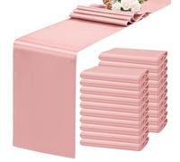 20 Pack Rose Gold Table Runners 12 x 72 Inch Satin Table Runner for Rectangle Round Tables,Rose Gold Table Runner for Wedding,Birthday Banquets Engagements Party Decoration