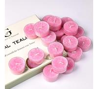 20 Pack Rose Scented Tealight Candles, About 5 Hour Burn Time, Plant Wax Coloured Candles Gift Set, Small Candles Multipack for Home Decor, Gifts for Christmas Birthday
