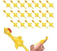 20 Pack Rubber Slingshot, Flick Chicken, Stretchy Rubber Chicken Toy Gifts for Kids, Stress Flying Toys Inside Out Toys, Catapult Toys, Stretchy Chicken Toys