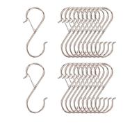 20 Pack S Hooks for Hanging Black S Hooks Heavy Duty Metal Hook with Safety Buckle Design for Pan Utensil Closet Rod Outdoor Lights Kitchenware Bathroom Garden Office Plant Black
