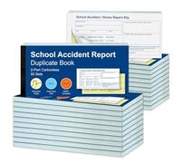 20 Pack School Accident Report Book 2-Part 50 Sets Incident Report Duplicate Book 99mm x 210mm Accident Report Book with Both Copies Perforated for Schools Nurseries Educational Institutions
