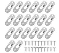 20 Pack Single Keyhole Hangers, 43 X 16 mm Heavy Duty Metal Keyhole Hangers Frame Hangers Picture Hanging Hardware with 40 PCS Screws (Silver)