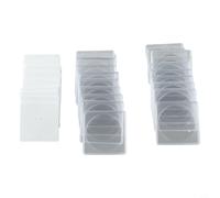 20 Pack Square Coin Capsules with Adjustable Foam Liners, Clear