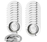 20-pack Stainless Ashtrays,Ash Trays for Smokers,Ashtray for Patio,Disposable Ashtrays for Party,Cigar Ashtray for Men(Rounded,Silver,4.72"x4.72"x0.6")