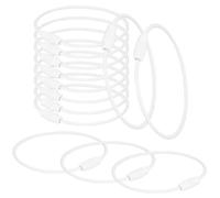 20 Pack Stainless Steel Key Rings Large Key Ring 6 Inch Wire Keychain Cable Keyring Hoop with Screw Lock for Luggage Tag Loops, Keyrings, Key Chains, Tag Keepers, White