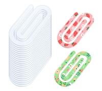 20 Pack Sublimation Blanks Acrylic Paper Clips, 4" x 2" Jumbo Paper Clips Clear for Heat Transfer DIY Design, School Classroom Stationery Office, Home Gift Crafts Supplies