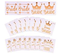 20 Pack Team Bride Temporary Tattoos for Hen Party - Gold Bachelorette Party Accessories