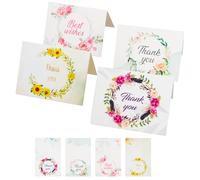 20 Pack Thank You Cards Multipack, 5 Flower designs 70 x 93mm Small Thank You Card, Blank Inside Thank You Greeting Cards for Teachers, Graduation, Wedding, Family, Birthday, Business