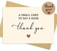 20 Pack Thank You Cards Multipack, Blank Inside Note Cards with Kraft Envelopes & Stickers for Small Business, Wedding, Teacher Appreciation, New Home, Kids Birthday & Maternity Leave