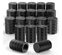 20 Pack Tire Valve Caps with Plastic Lining, Universal Corrosion Resistant Anti-Leak Overlay Dust-Proof Tire Valve Stem Caps for Protecting Cars, Trucks, Motorcycles, SUVs, Bicycles (Black)
