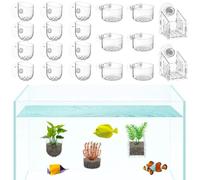 20-Pack Transparent Aquatic Plant Pots - Acrylic Cups with Holes & Suction for Aquariums