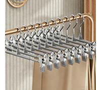 20 Pack Trouser Hanger, 30cm Pants Hangers Space Saving Skirt Hangers with Adjustable Clips,Heavy Duty Clothes Coat Garment Jeans Hangers