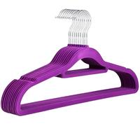 20 Pack Velvet Coat Hangers - Non Slip Velvet Hangers for Clothes, Home Space Saving Adult Hangers with Tie Organizer & Swivel Hooks - Clothes Hangers Wardrobe Storage (Purple)