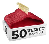 20 Pack Velvet Hangers,wrinkle Resistant,ultra Thin Non Slip, Hook Hold Upto 11 Lbs/17.5 * 9 * 0.2 in (Red Gold Hook,20 Pack)
