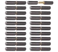 20 Pack Weld On Barrel Hinges, 3-1/8 in x 1/2 in Iron Gate Hinges, Detachable Hinge for Swing Doors, Windows, Trailer Ramps and More