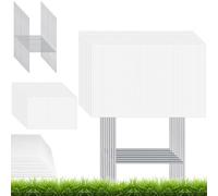 20 Pack White Corrugated Plastic Yard Signs with H-Stakes (40 x 30cm) - Waterproof & Double Sided Blank Lawn Signs for Real Estate, Garage Sale, Garden Events, Party DIY - 4mm Extra Thick