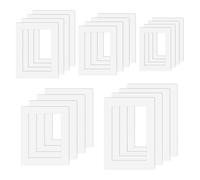 20 Pack White Picture Mounts, 5 Sizes Mats for Photos, Artwork, Paintings, Frame Display Boards with Crisp Borders for Professional and Home Galleries, Offices, Crafting