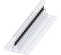 20 Pack White Plastic Trouser Hangers with Clip, Space Saving Skirt Hanger