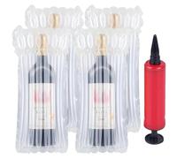 20 Pack Wine Bottle Protectors, Reusable Wine Bubble Wrap Bags Wine Sleeves Inflatable with Pump, Inflatable Column Packaging Air Cushion Bags for Airplane Travel Luggage Transport Safety Shipping