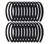 20 Pack Women Plain Black Cloth Covered Thin Hard Plastic Headband Hairband Elastic Hair Hoop Holder Clasp Tiara Crown Headpiece Accessories DIY