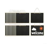 20-Pack Wooden Chalkboards Double-Sided with String for Chalk Writing Drawing and Labeling in Homes Offices and Public Areas
