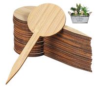 20 Pack Wooden Plant Labels, Plant Labels Tags Natural Bamboo T-Shape Seedling Tags Garden Sign Posts Miniature Decors and DIY Markers Easy to Insert Wood Color Signs for Indoor Outdoor Gardening