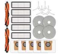 (20 Pack) X20+ Replacement Parts for Xiaomi X20+/ X20 Plus/ 1S/ S20 plus/ S20+/ X10+/ X20 pro Robotic Vacuum, 2 Roller Brushes, 4 Side Brushes, 5 Dust Bags, 5 HEPA Filters, 4 Mop Pads, Accessories Kit
