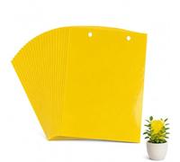 20 Pack Yellow Sticky Fly Traps, Dual-Sided Sticky Insect Catchers with Twist Ties, 20x15cm Non-Toxic Fungus Gnat Traps for Whiteflies, Aphids, Indoor Outdoor Plants & Garden