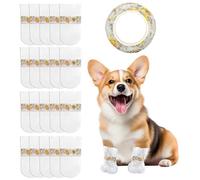 20 Packs Disposable Dog Paw Protectors, Waterproof Recovery Socks with Self-Adhesive Bandage, Stop Licking & Chewing, Pet Foot Wound Cover for Injured Paws, Wearable Boots for Large Dogs (15-50 lbs)