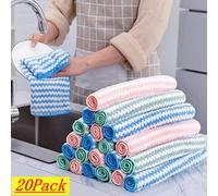 20 Packs Kitchen Dishcloths 8x8 Inches Kitchen Dish Cloths for Washing Dishes Scrubbing Wash Cloths Dish Towels Sets (Mix Color)