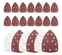 20 Packs Sanding Pads, 11 Hole Mouse Sander Pads, 15 x 10 mm Triangle Sandpaper 80 Grit, Hook and Loop Detail Sanding Pad, Palm Sander Sheets, Mouse Sandpaper for Electric Sander
