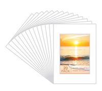 20 Packs White Picture Mounts, A4 Photo Mounts Frame Mounts for 8x6 inch Pictures for Photos, Prints, Paintings, Artworks
